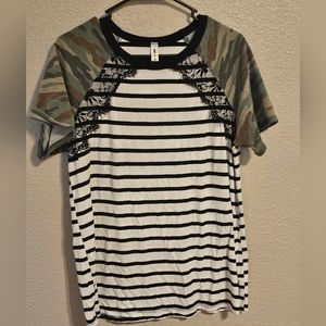 Camo and Stripe T-shirt